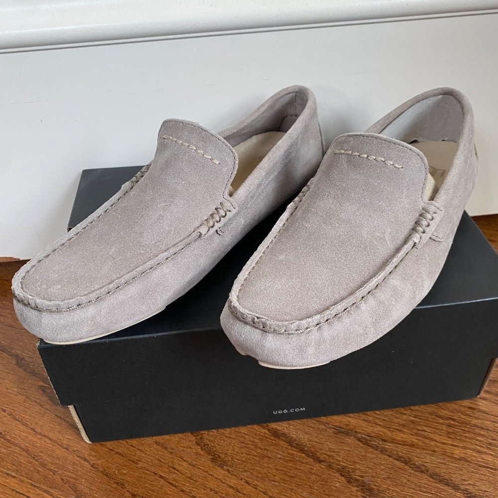 UGG Loafers Leather Suede Moccasins Henrick Gray Slip-ons Gray Mens Size 7 New - Picture 7 of 12